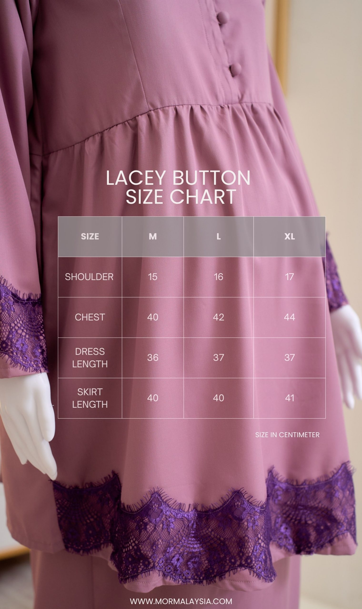 Lacey Button in Mauve - Image 5